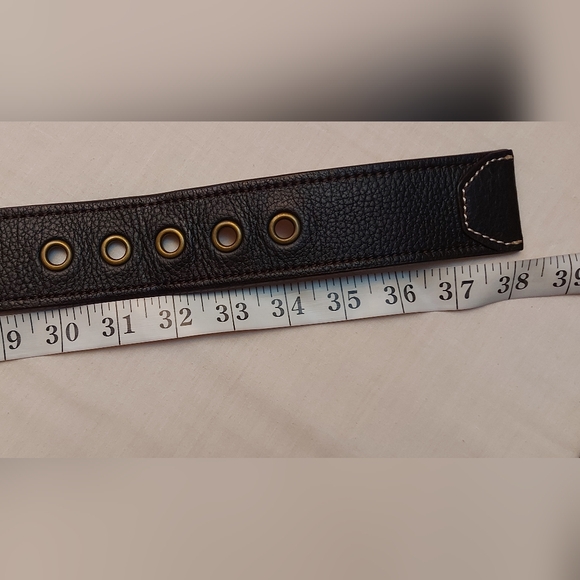 Jacob Size S Brown Leather Belt Gold Round Buckle Dark Academia - Picture 11 of 14